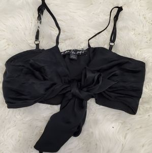 Black Tie Front Bralette Top